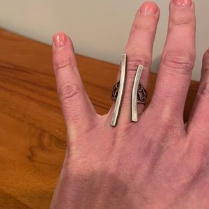 Steel split shaft ring metal size 6 modern goth